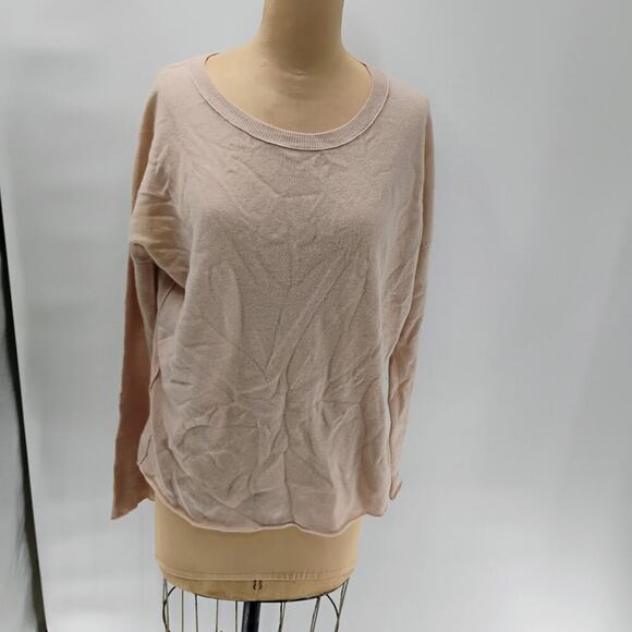 VINCE Beige Wool/Cashmere Sweater W/Silk Sheath Crew Neck Women's Size S - Picture 5 of 13